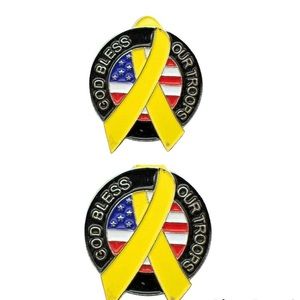 Two Vanguard Lapel Pin God Bless Our Troop